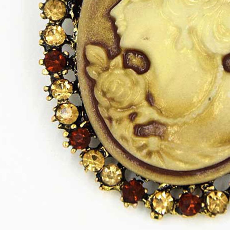 New Style Party Queen Lady Vintage Victorian Design Cameo Bronze Brooch Pin