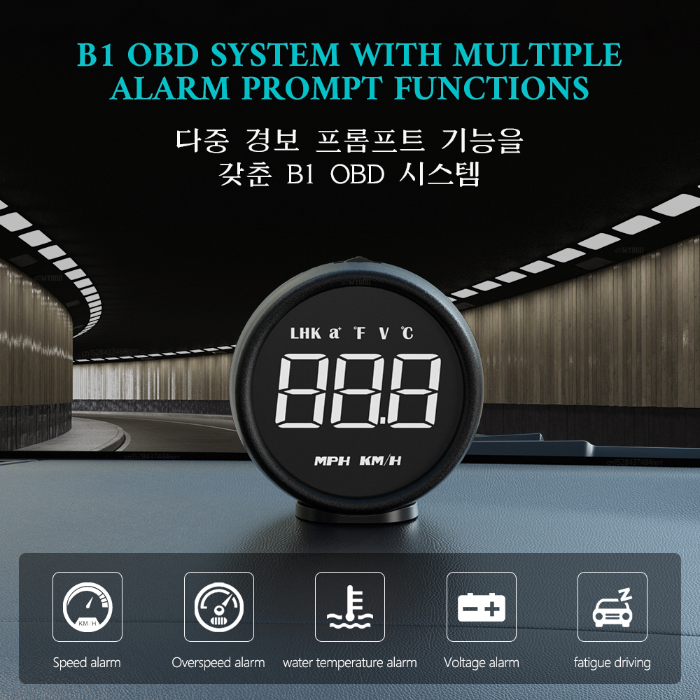 2023 G1 Car HUD OBD2 GPS On-board Computer Digital Head Up Display Auto Speedmeter Speed Windshield Projector For All Car