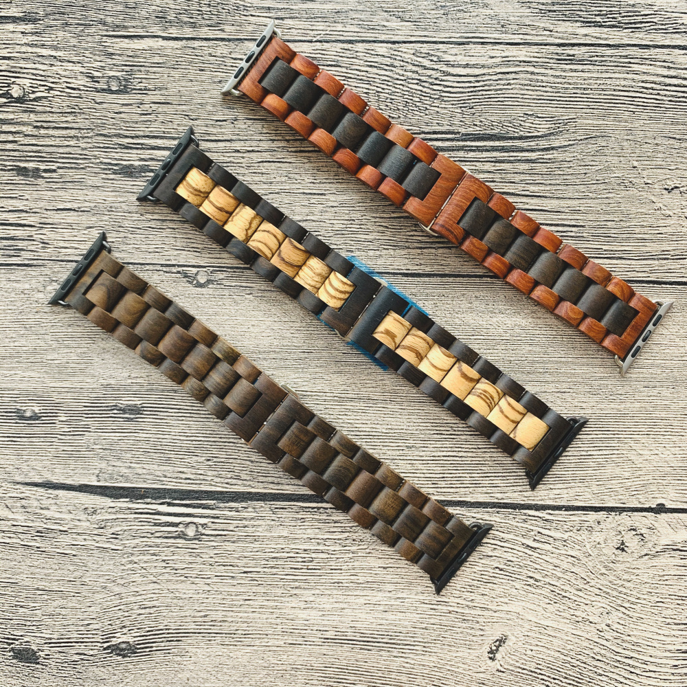Retro Bamboo Wood Bracelet For Apple Watch Band 38mm 40mm 42mm 44mm 41mm 45mm Watchband Wood iWatch Strap Series 8 7 6 5 4 3 SE