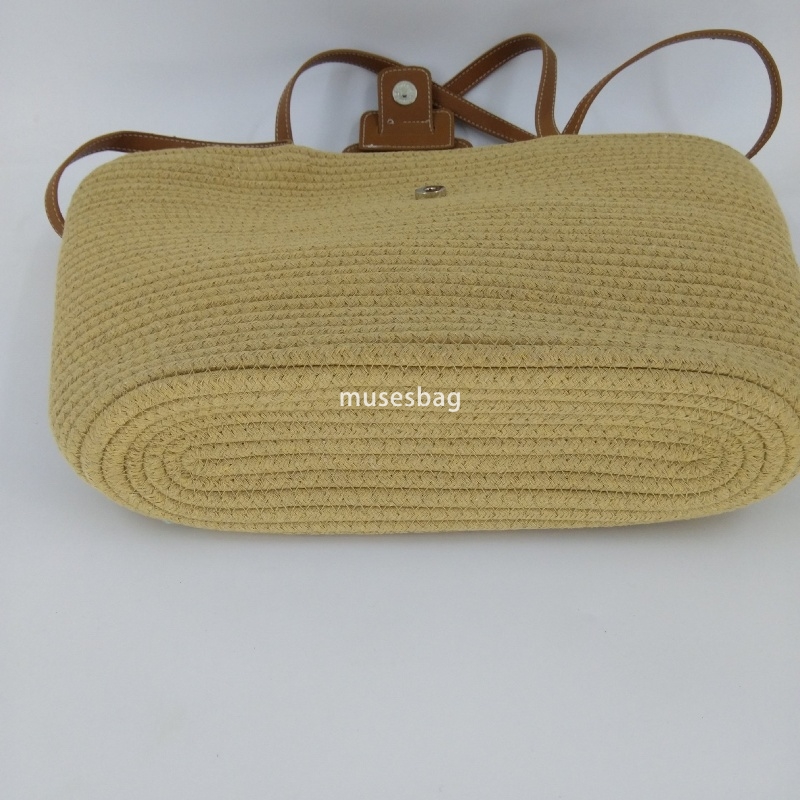 Designer Women's High Quality Classic Retro Practical Woven Cord High Quality Texture Bag Large Capacity One Shoulder Grass Woven Bag Beach Bag L