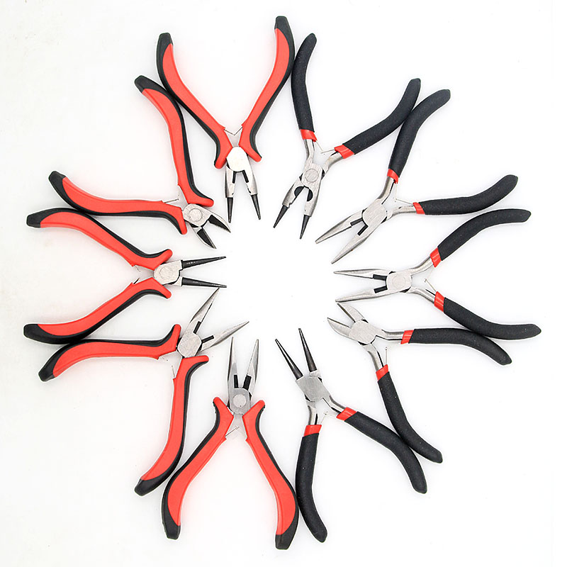 1PCS 10 Styles Pliers Diagonal Round Bent Needle Nose Cutter Handcraft Beading Insulated For DIY Small Jewelry Tools