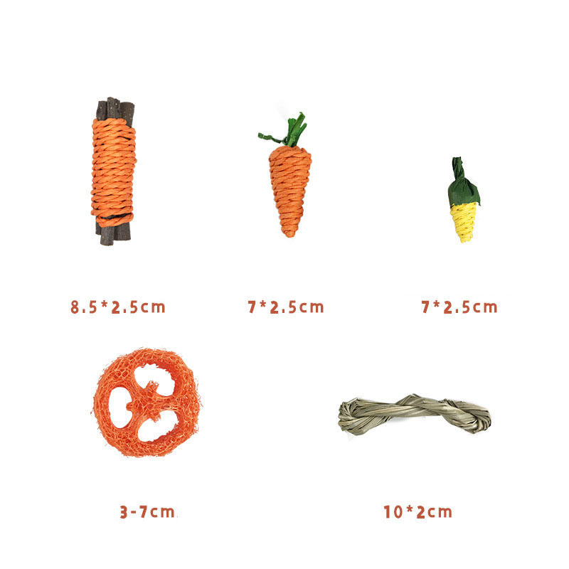 Pet Chew Toy Sets Hamster Rabbit Guinea Pig Rat Molar Teeth Care Wooden Branch Small Animal Pet Tooth Grinding Snacks