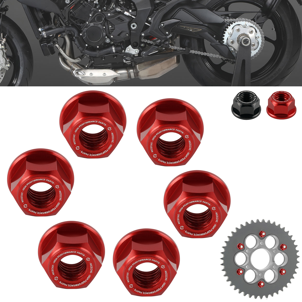 For MV Agusta Brutale 3 Cylinders 675 800 RR RC Brutale 4 Cylinders 750 910 989 990 R S 1078 RR 1090 RR R Sprocket Nuts M8x1.25