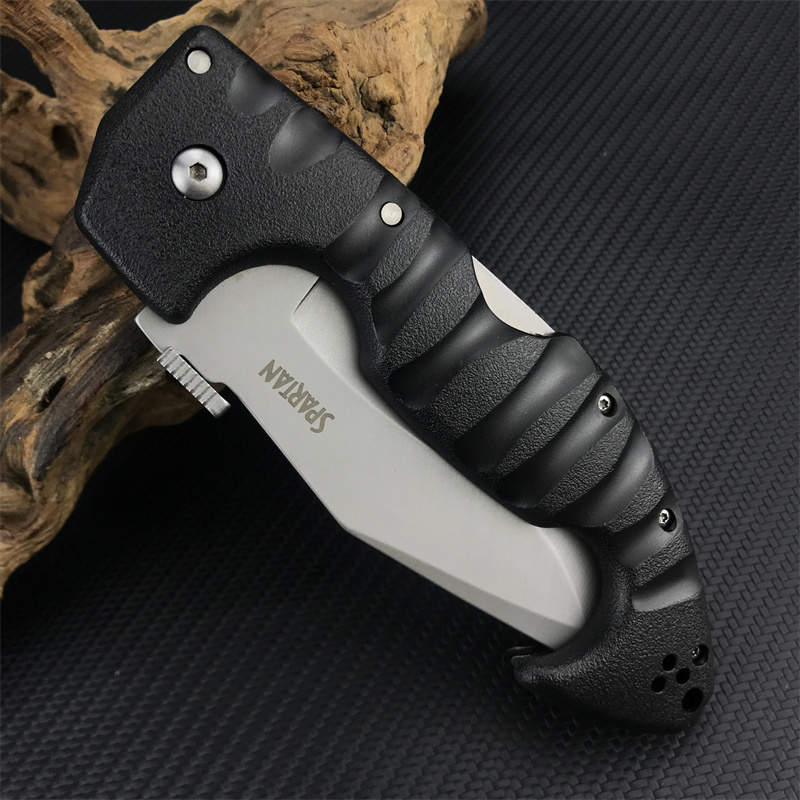Spartan Dogleg Dog Leg Folding Nylon Fiberglass Handle CR MOV Blade EDC Hunting Tactical Rescue Pocket Knife Survival Defense Tool
