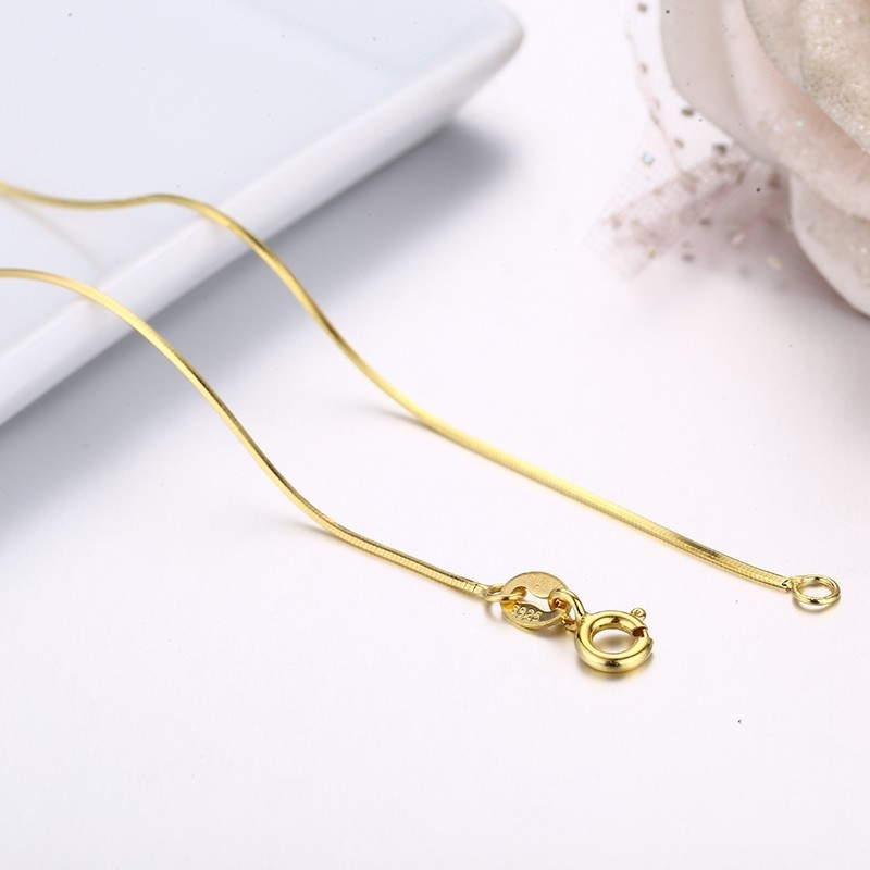 35cm-40cm 925 Sterling Silver Gold Color Short Chain Choker Necklaces Women Girls Kids Baby Jewelry Kolye Collier Stamped Italy