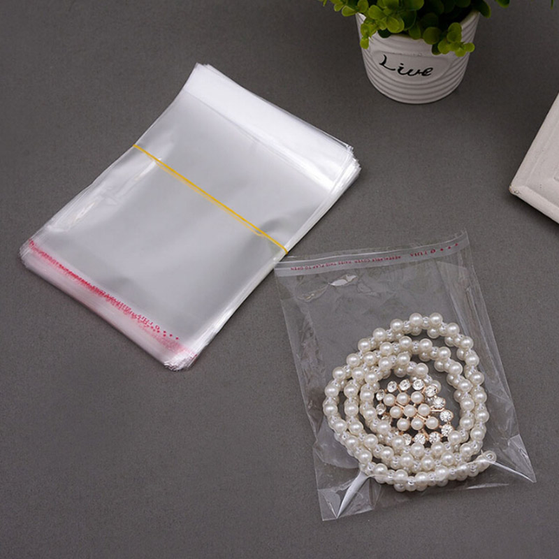 1000pcs/lot 3x3+2cm Clear Plastic Bag Resealable Cellophane Poly Bags Mini Opp Bag Self Adhesive Seal Jewelry Packaging Bag