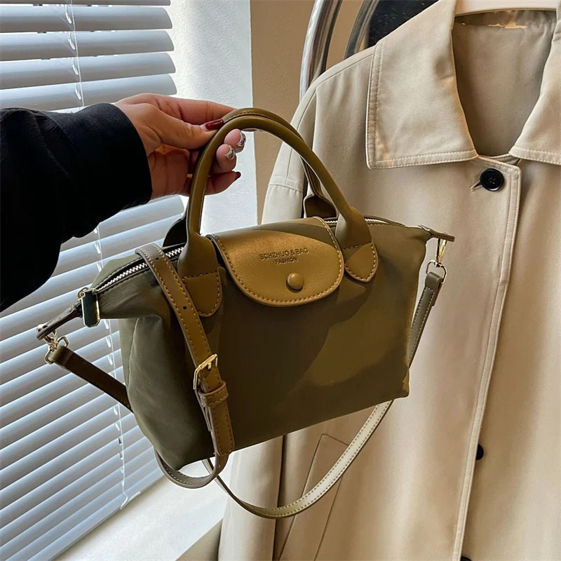 Solid Casual Interior Compartment Shoulder Large Capacity Sewing Thread2024New Bags for Women Nylon Zipper Women's Handbags H6.24#32