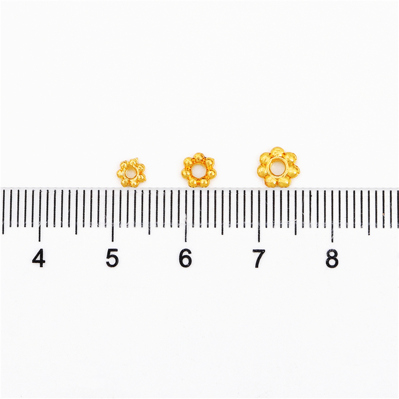 10Pcs 50Pcs18K Gold Copper Metal Beads Flower Cap Connectors for DIY Earrings Bracelet Necklace Making Jewelry Findings