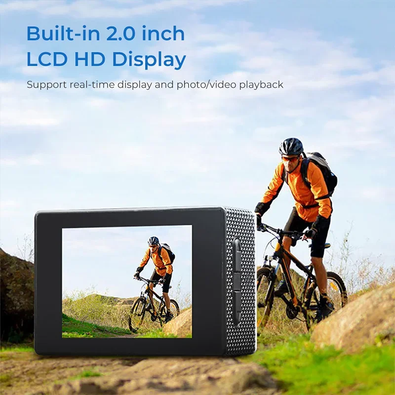 Portable 4K Waterproof Outdoor Sports Camera Cycling Underwater Sports DV Camera Record HD Digital Cameras Consumer Camcorders