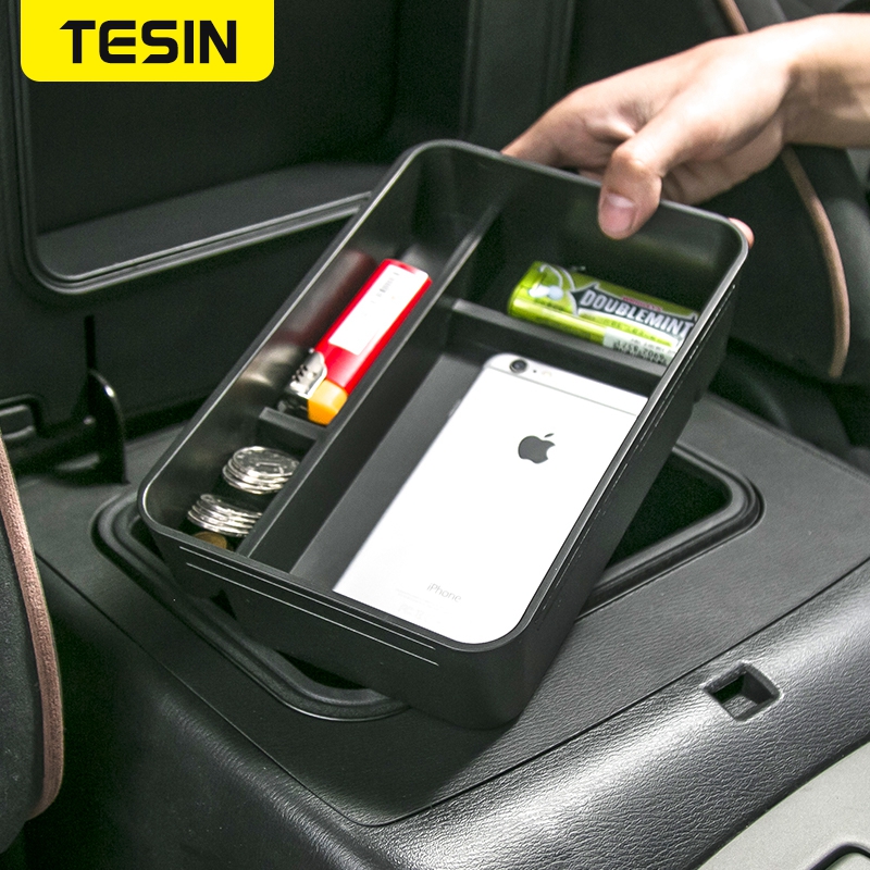 TESIN Car Inner Armrest Storage Box Cover for Nissan Patrol Y62 2017+ Interior Parts Car Accessories