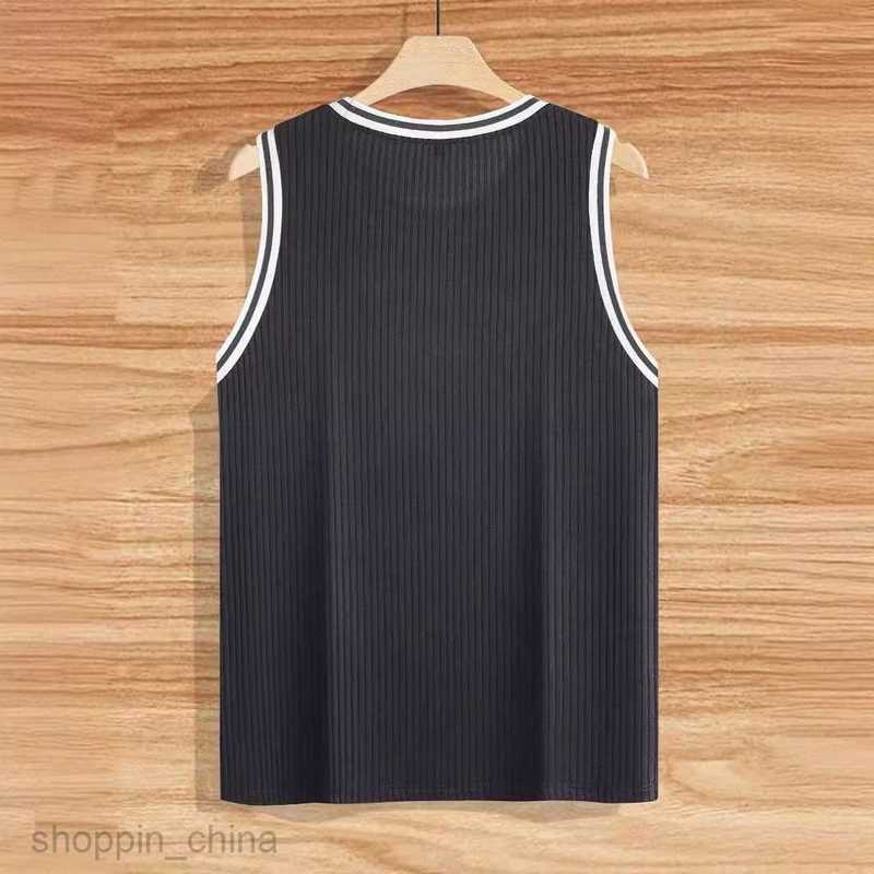 Men's T Shirts Summer Knitted Vertical Stripe Fitness Sports Slim Fit Tank Top Male Racerback Color Block Tank Top tees tops