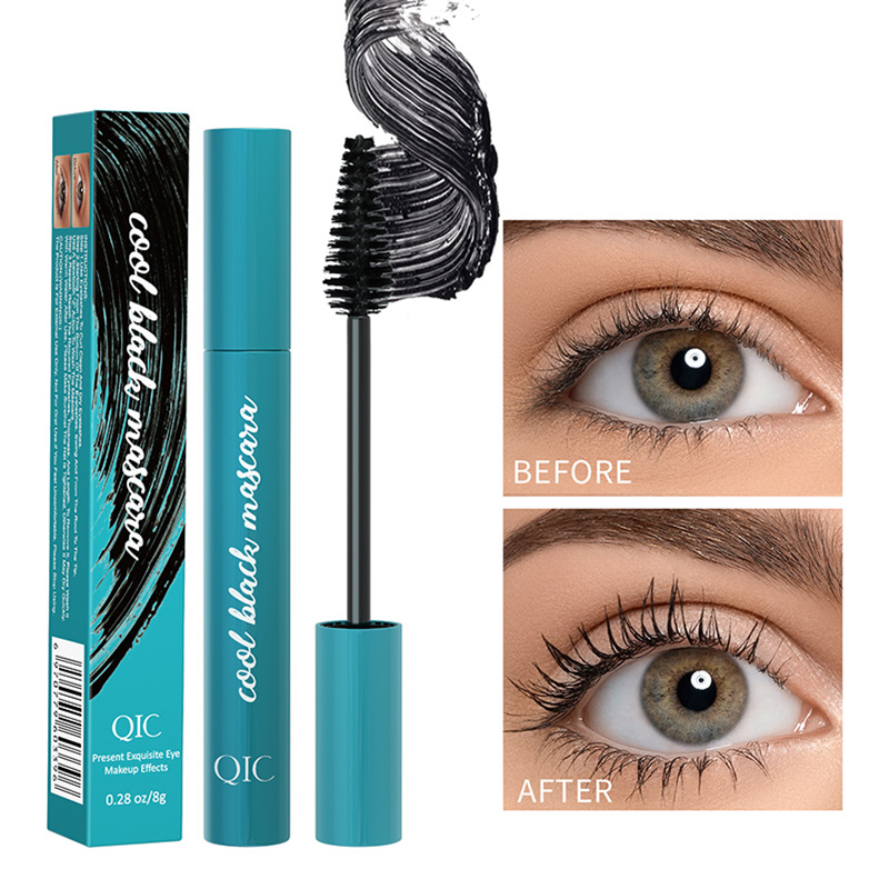 QIC New 4D Waterproof Mascara Makeup Easy To Wear Eye Lash Curling Mascara Eyes Eyelash Thick Black Liquid Pen Lashes