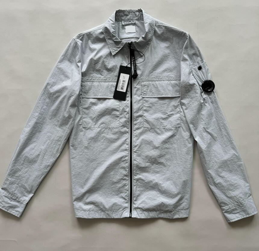 Dyed Jacket Casual Nylon Men Windbreak Jacket Hoodies Outdoor Tracksuit Jogging Coat Grey Size M-XXL