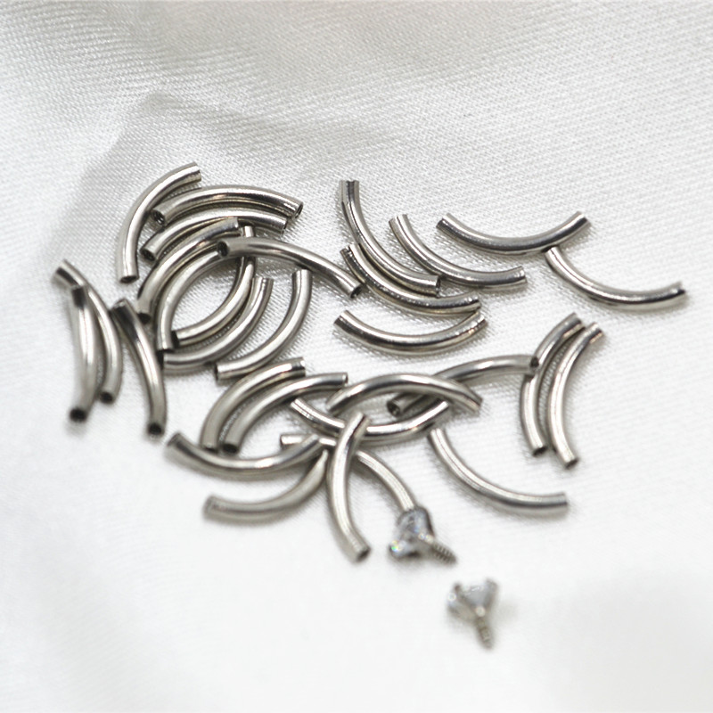 50pcs Body Jewelry- Internally Thread Bar Surgical Steel Eyebrow Curve Tragus Bar Piercing 16g Barbell Piercing DIY Accessory