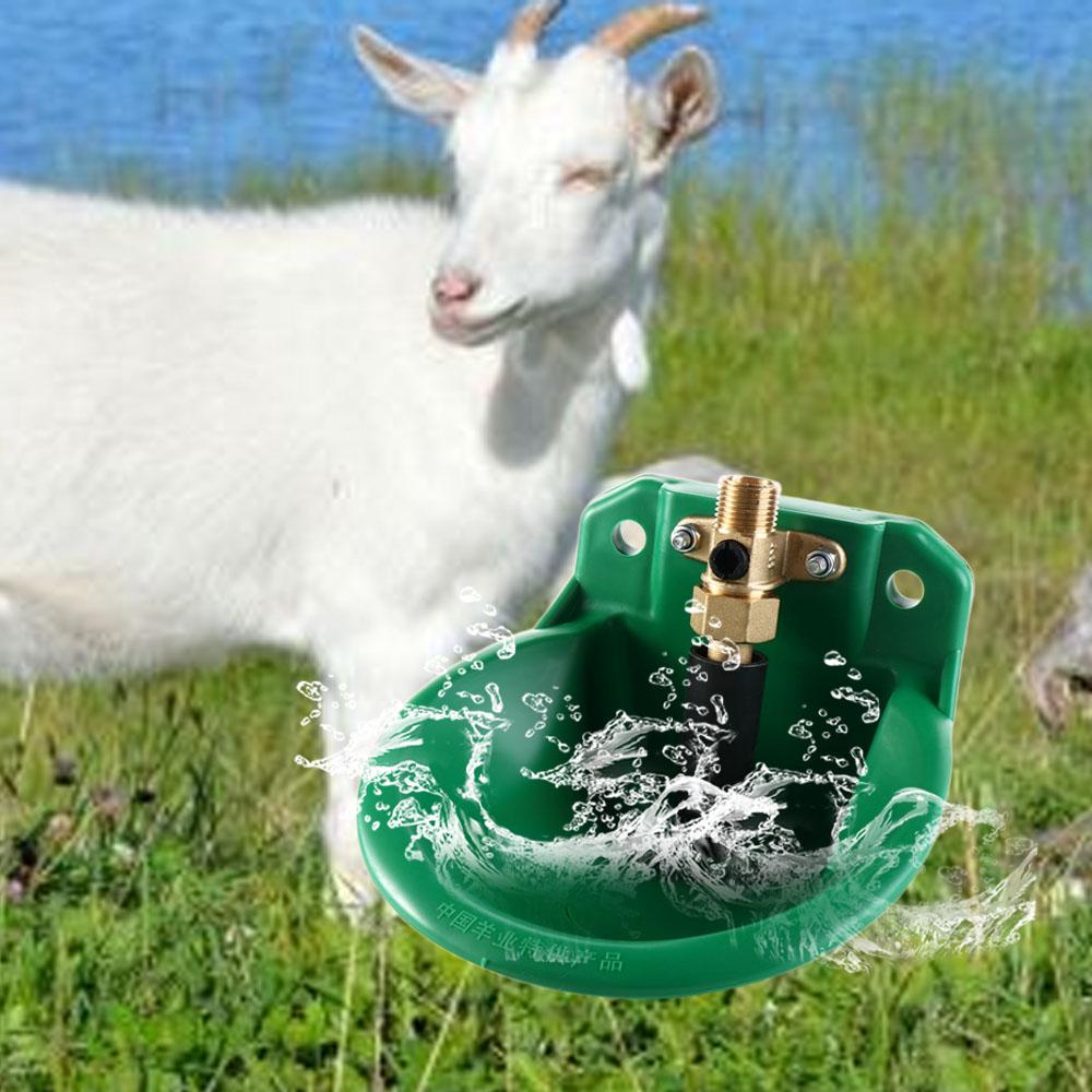 Livestock Sheep Goat Drinker Bowl with Copper Valve Water Fountain Cattle Sheep Dog Feeding Equipment Farm Animals Drinker Bowl