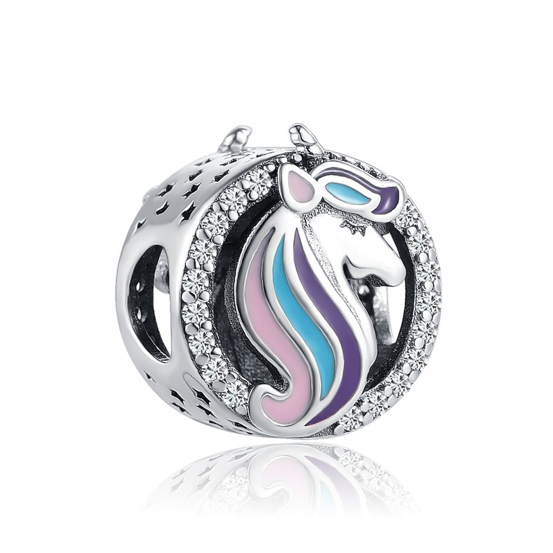 925 Sterling Silver Ocean Series Fish Tail Pearl Rainbow Unicorn Charm Fit Original Charms Pendant Bracelet Bead Jewelry making