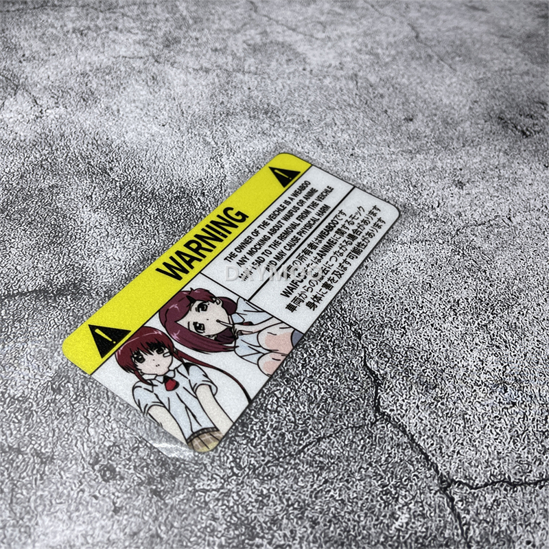 DXYMOO Car Styling Sticker for Warning Speed Anime Girls Airbag Check Auto Triangle Graphic Motorcycle Oil Tank Body Decals