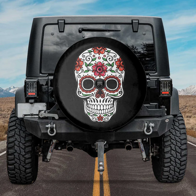 Chingona Skull Christmas Gift, Spare Tire COVER CAR For Car, Personalized Tire COVER CAR, Gift For Car Lover