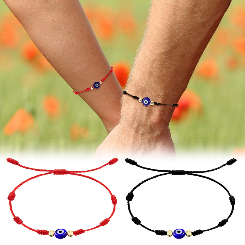 Turkish Lucky Evil Eye Rope Bracelets for Women Handmade Braided Rope Lucky Friendship Jewelry Red Bracelet Female