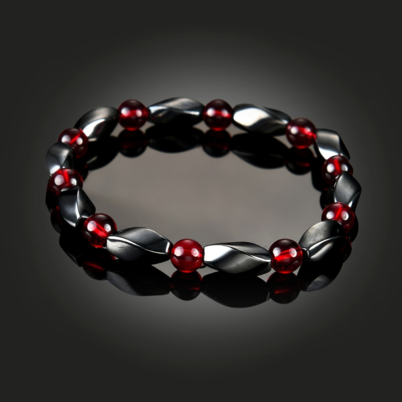 New Magnetic Bracelet Hematite Stone Therapy Health Care Hematite Beads Bangle Magnet Men Elegant Charm Bracelets for Women