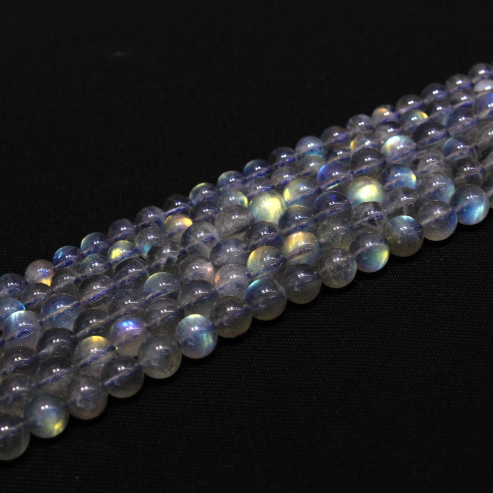 AAA+ Natural Top grade Grey Moonstone Labradorstein Semi-precious Stone beads For Jewelry Making DIY 4/ 6/7 mm Strand 15.5''