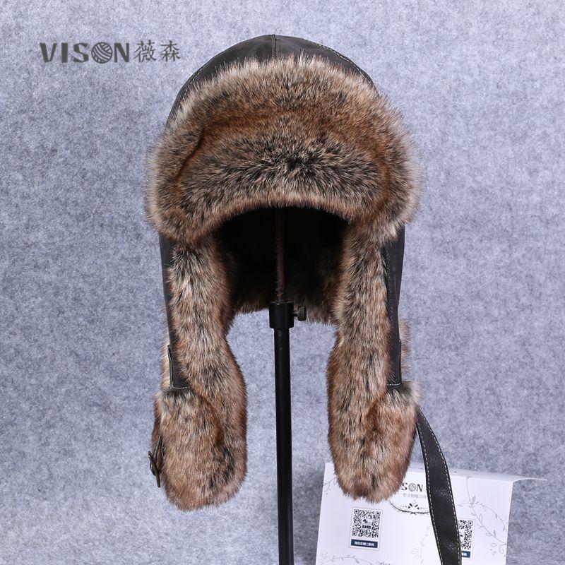 B-8523 Adult Warm Bomber Hats Winter Bomber Hats Plush Earflap Russian Ushanka Hat Adult Snow Ski Caps