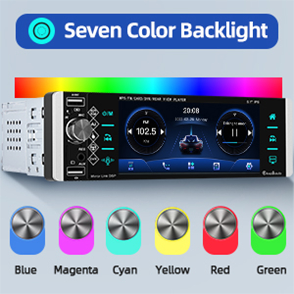 Ptopoyun Single Din Carplay Car Radios 1 din with 5 Inch Screen Android Auto Bluetooth Autoradio FM Stereo Receiver MP5 Player