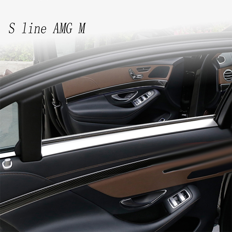 Car Window Car Door Interior strip Decorative Covers Stickers For Mercedes Benz S Class W222 S320L Car Styling Trim Accessories