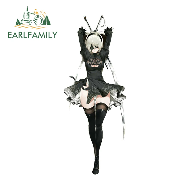 EARLFAMILY 13cm x 5.1cm for Sexy Anime NSFW Car Stickers Creative Personality Decals Sunscreen Vinyl Funny Car Door Protector