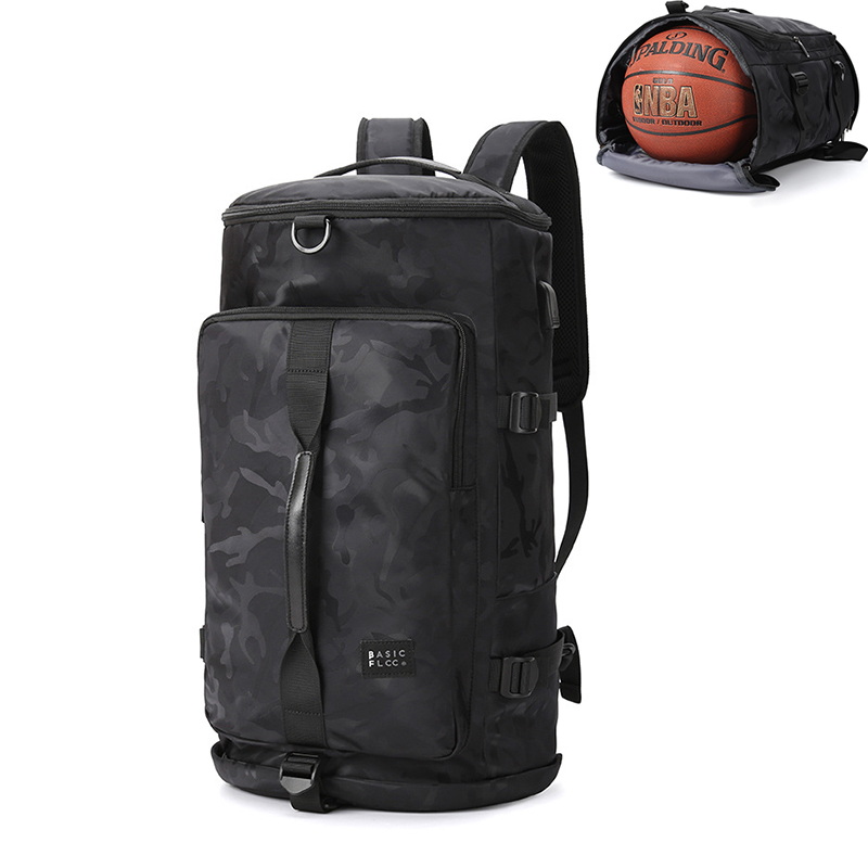 Camo Gym Backpack Waterproof Basketball Bag Men Women Athletic Sneaker Bag Sport Rucksack Big Shoulder Bag With Shoe Compartment