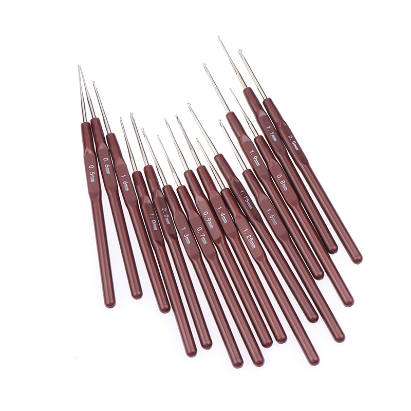 Superfine Crochet Hook 0.5-2.5MM Micro Hook Needles For Wig Making Crochet Locs Braids Weaving Needle Tools Knitting Needles Set