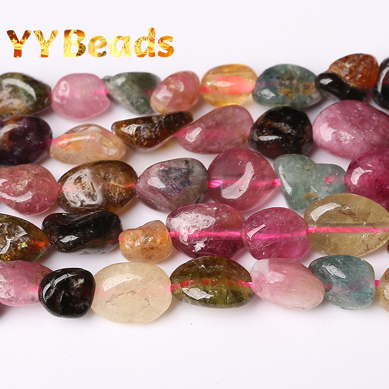6-8mm Natural Irregular Colorful Tourmaline Stone Beads Loose Spacer Beads For Jewelry Making DIY Bracelets Necklace 15'' Strand