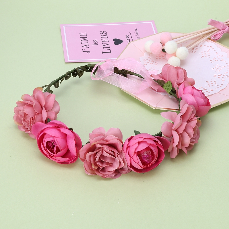 Women Flower Wreath Crown Floral Wedding Garland Headband Bridal Hair Accessory