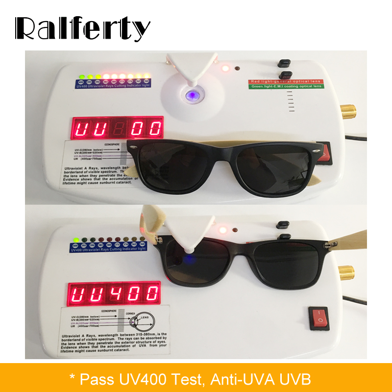 Ralferty Real Bamboo Sunglasses Men Polarized Women Black Sunglass Male UV400 Sun Glasses Driver Goggles Wooden Eyewear Shades