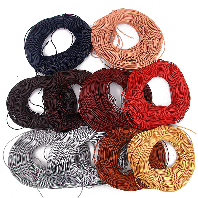 5 Meters/Lot 1.5-3mm 2021 New 10 Color Genuine Cow Leather Round Thong Cord DIY Bracelet Findings Rope String For Jewelry Making