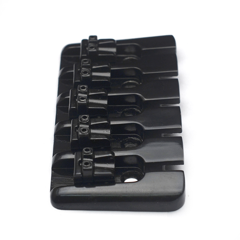 Vintage 5 String Locked Saddle Bass Bridge 95x49.5MM Bottom Through String Spacing 16.5MM Bass Fixed Bridge Black/Gold/Chrome