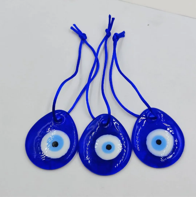 20pcs Drop shape Blue Evil Eye Decor Luck Glass Pendant Evil Eye Pendant for Office Wall Home Backpack Key Pendant