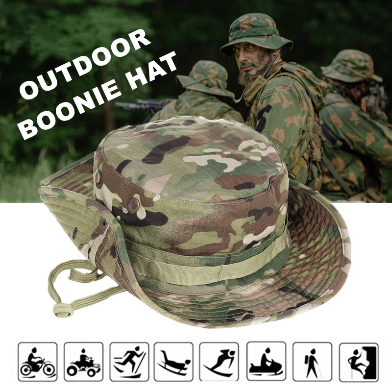 Military Camouflage Bucket Hats Multicam Boonie Hat Army Hunting Outdoor Hiking Fishing Sun Protector Fisherman Tactical Men