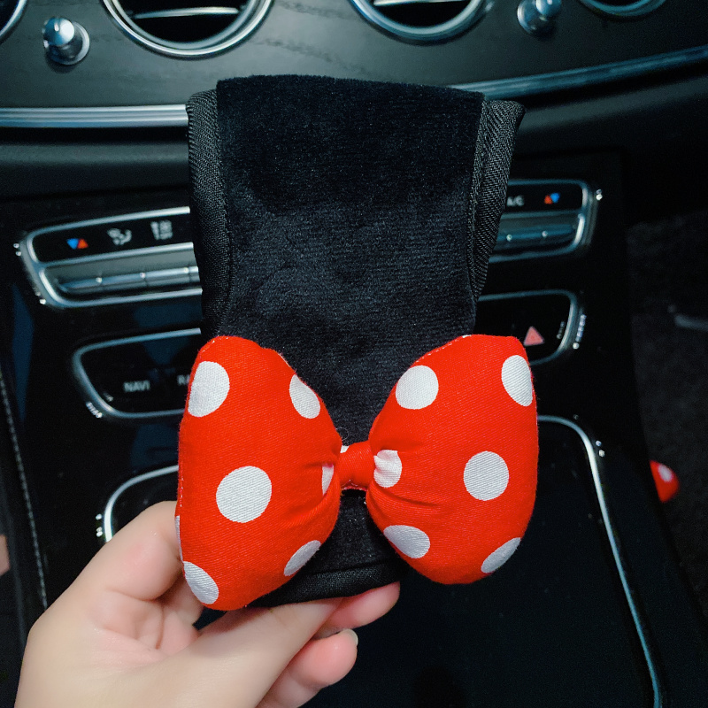 Cute Dots Print Bowknot Car Safety Seat Belt Cover Soft Plush Universal Shoulder Pad Styling Seatbelts Protect Car Accessories