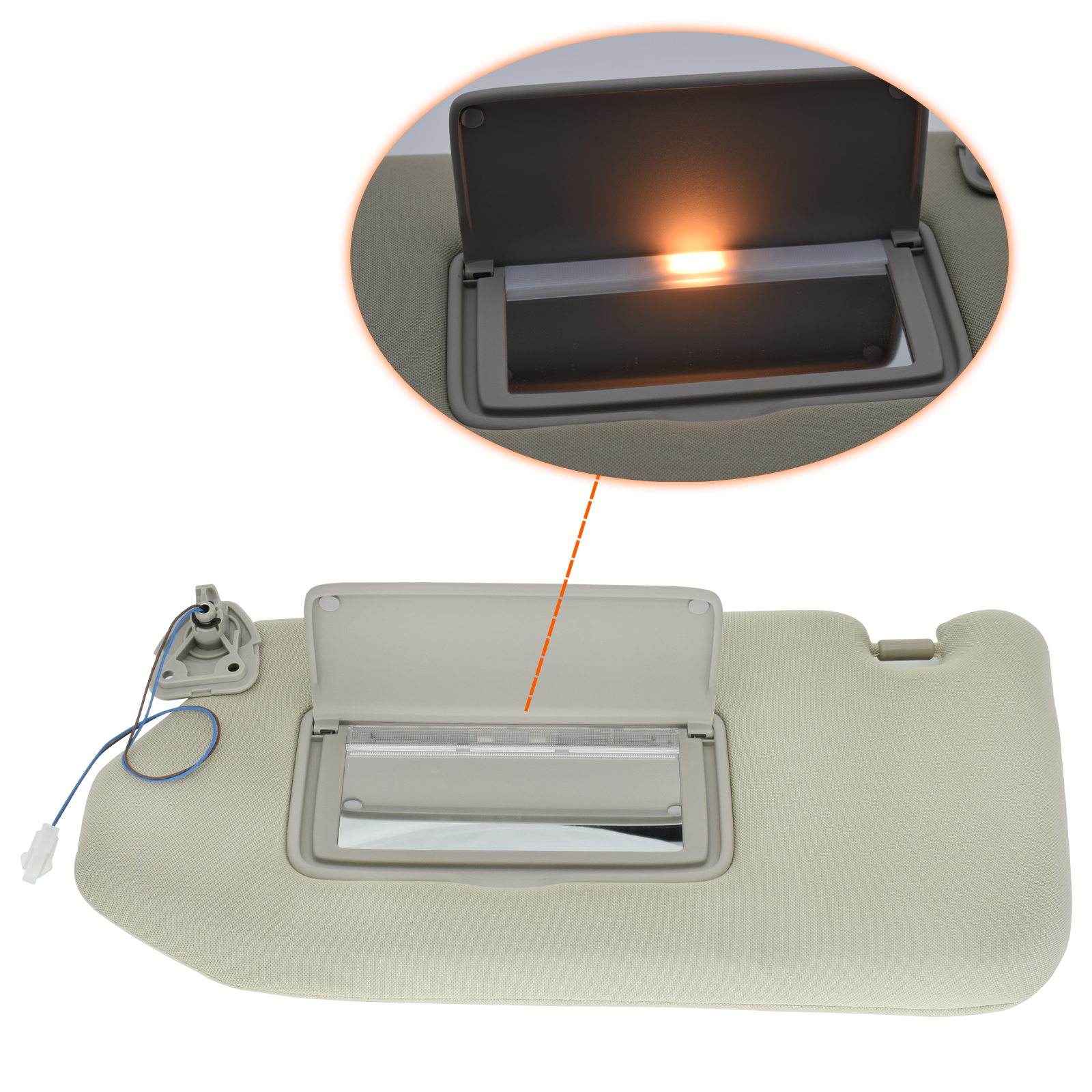 Car Sun Visor For Nissan Pathfinder 2013 - 2018 Infiniti QX60 2014 -2017 JX35 Beige Left Right Driver Vanity Light Lamp Sunvisor