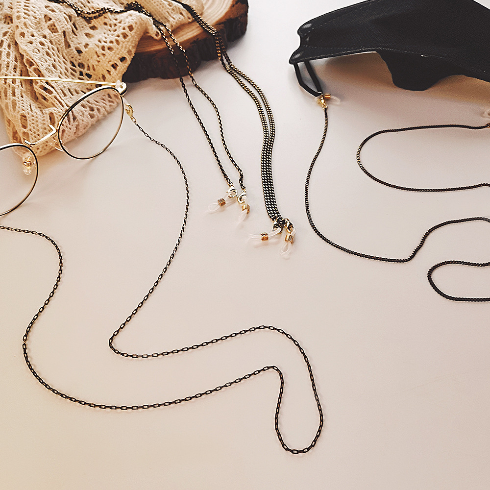 Metal Black Gold Sunglasses Eyeglasse Chain Mask Holder Women Men Eyewear Necklace Anti-lost Punk Strap Lanyard Dropshipping
