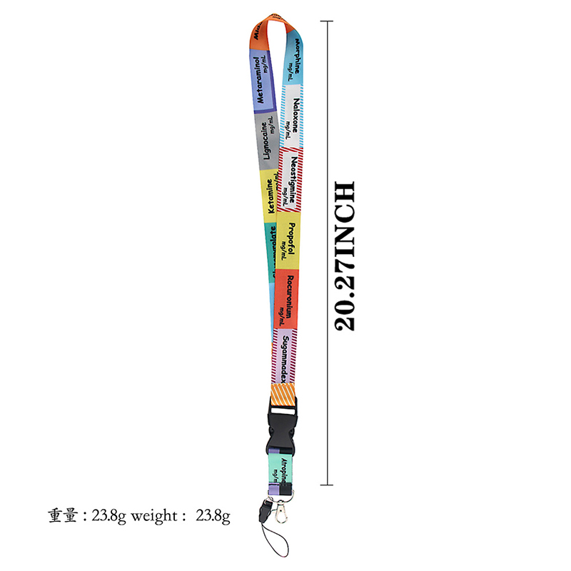 LB2228 Critical Care Anesthetics ICU Keychain Lanyard for Key ID Card Cell Phone Neck Straps Lanyard for Doctor and Nurse