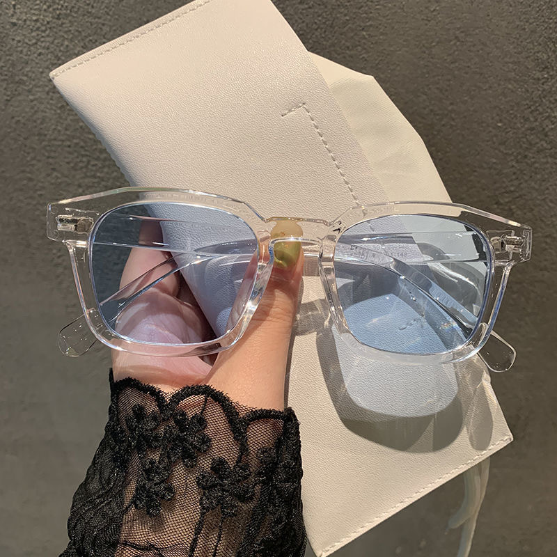 Vintage Brand Square Sunglasses For Women Men Trending Decorative Sun Glasses Rectangle Tinted Lens Blue Casual Goggles
