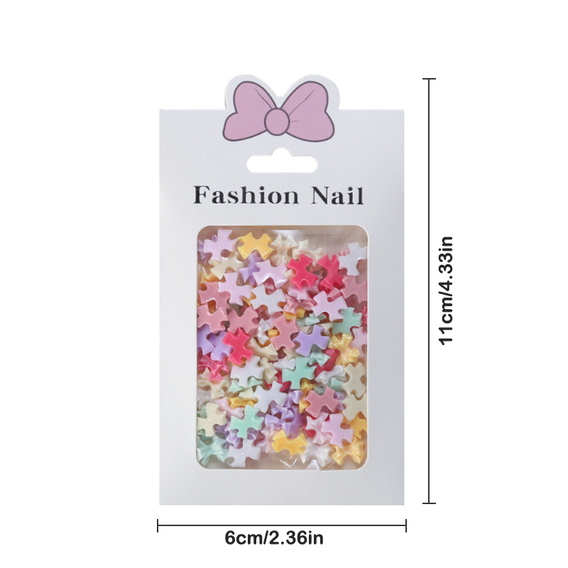 100Pcs/Bag Mini Bow 3D Cute Nail Art Decorations Bowknot Ornament Shiny Charm Jewelry DIY Resin Accessories Flat Back