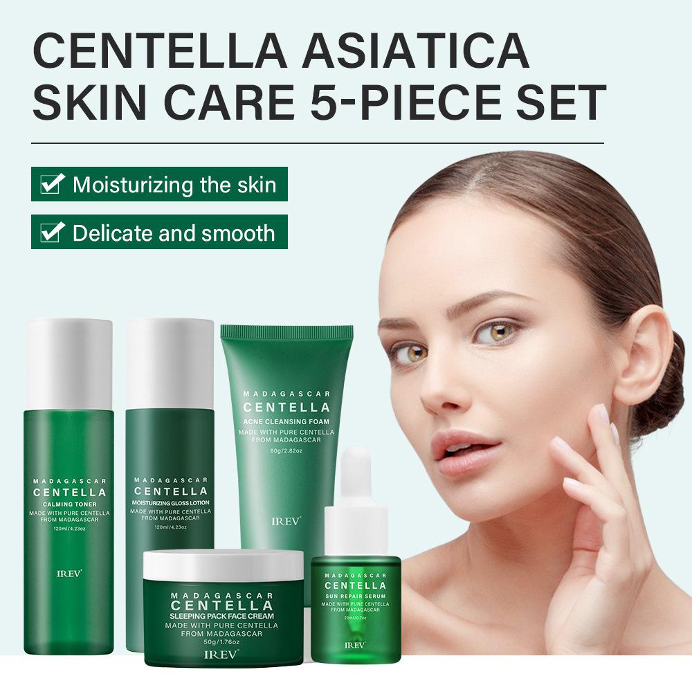 Centella Asiatica Extract Skin Care Facial Cleansing Milk Moisturizing Toner Hydrating Face Cream Essence Liquid Watery Emulsion