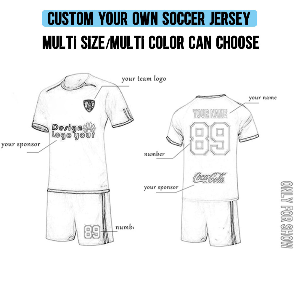 Personalized Custom Children Football Jersey Men Boys Soccer Uniform Sets Short Sleeve Kids Soccer jersey set Men kids football