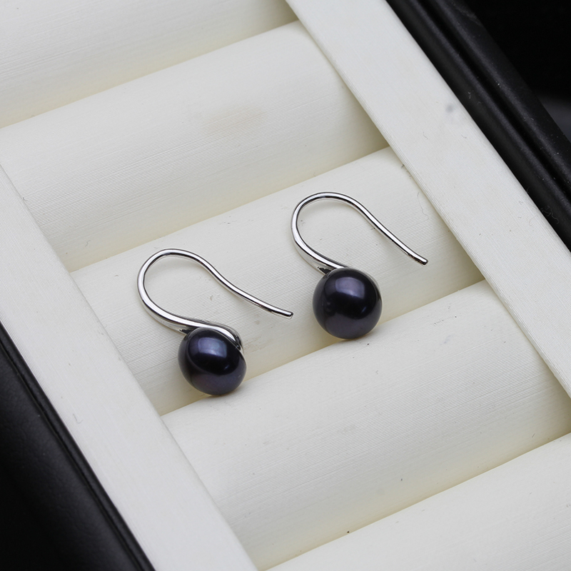 Real Natural Stud Pearl Earring 925 Sterling Silver Jewelry Women,White Freshwater Pearl Earrings Fine Jewelry Birthday Gift