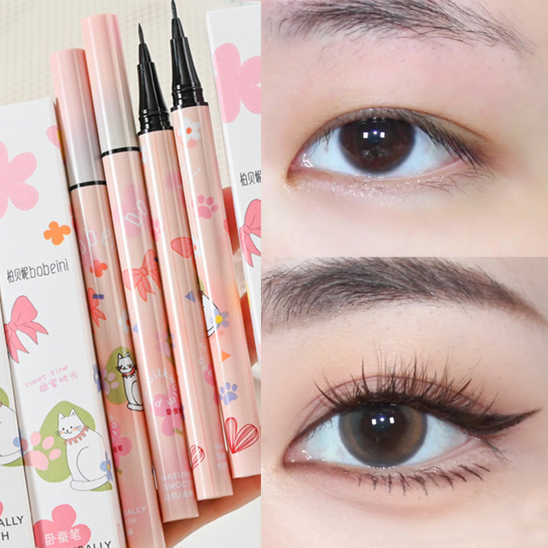 Ultra-fine Lasting Liquid Eyeliner Pen Makeup Waterproof Black Brown Lying Silkworm Pencil Quick-dry Eyeliner Cosmetics 6 Colors