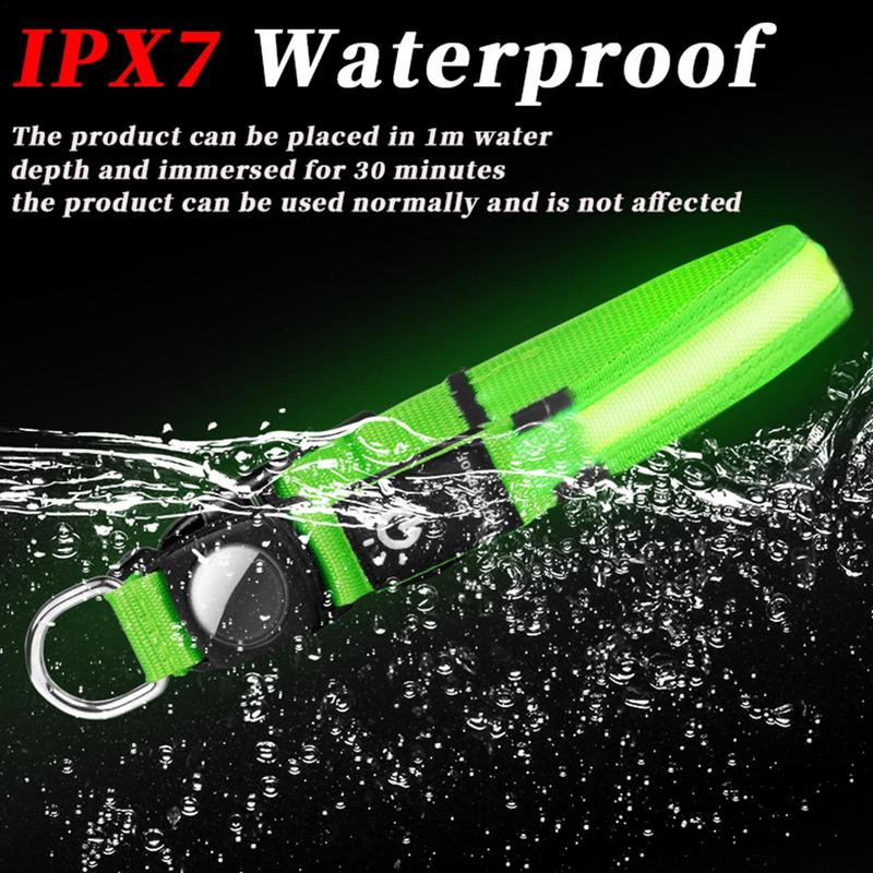 portable Dog Collar Rechargeable For Air-Tag LED Glowing Collar Adjustable Large Dog Night Light Collar Pet Safety Collar