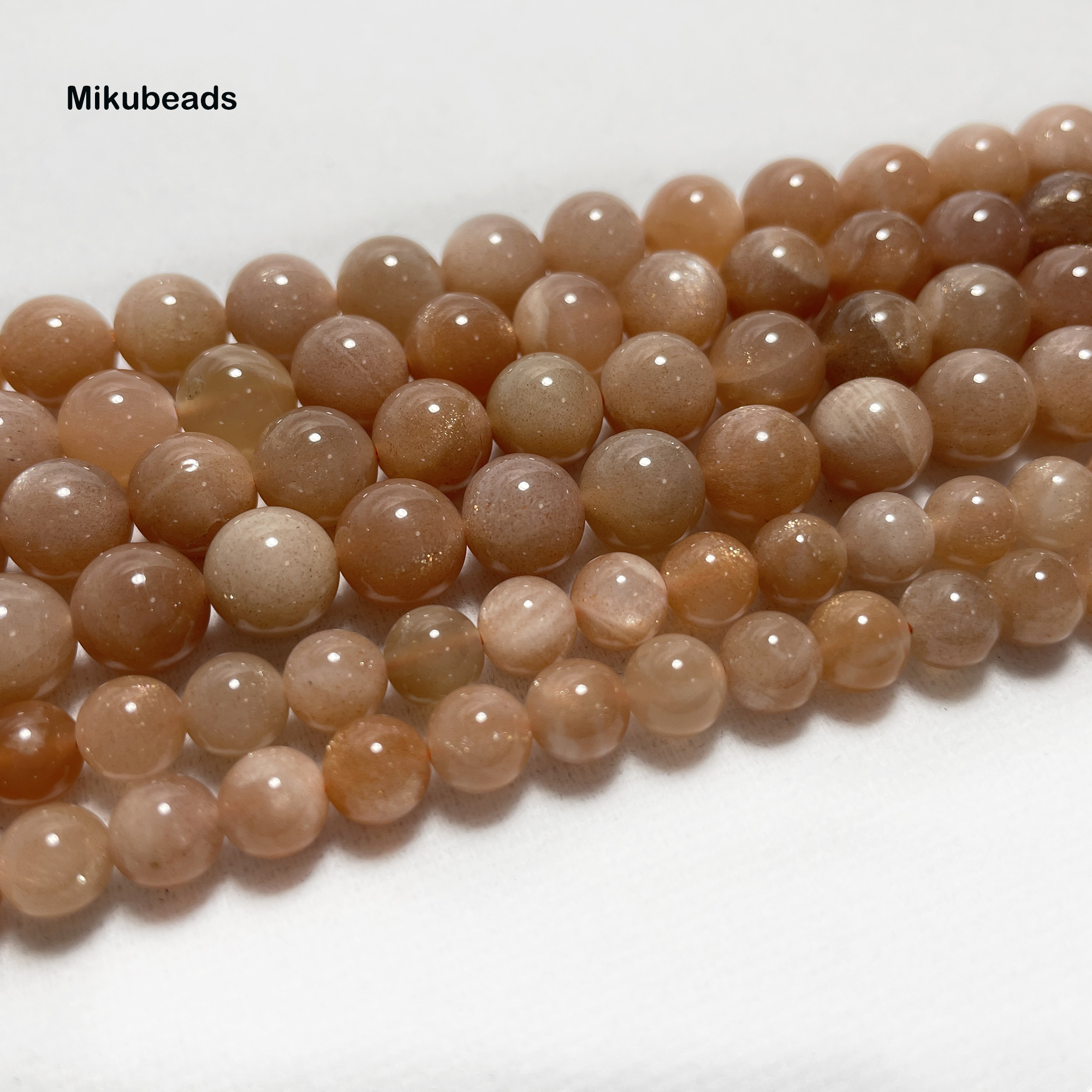 Wholesale Natural 8mm 10mm A+ Orange Moonstone Smooth Round Loose Bead 15" Strand For Making Jewelry DIY Free shipping